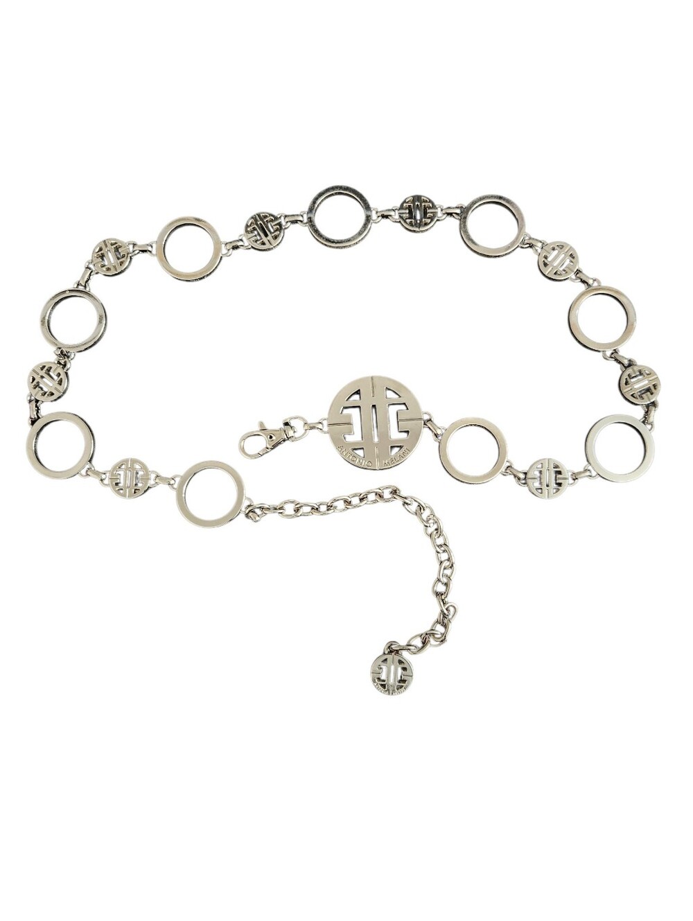 Antonio Melani Vintage Y2K Silver Chain Link Statement Waist Belt One Size - Picture 3 of 4